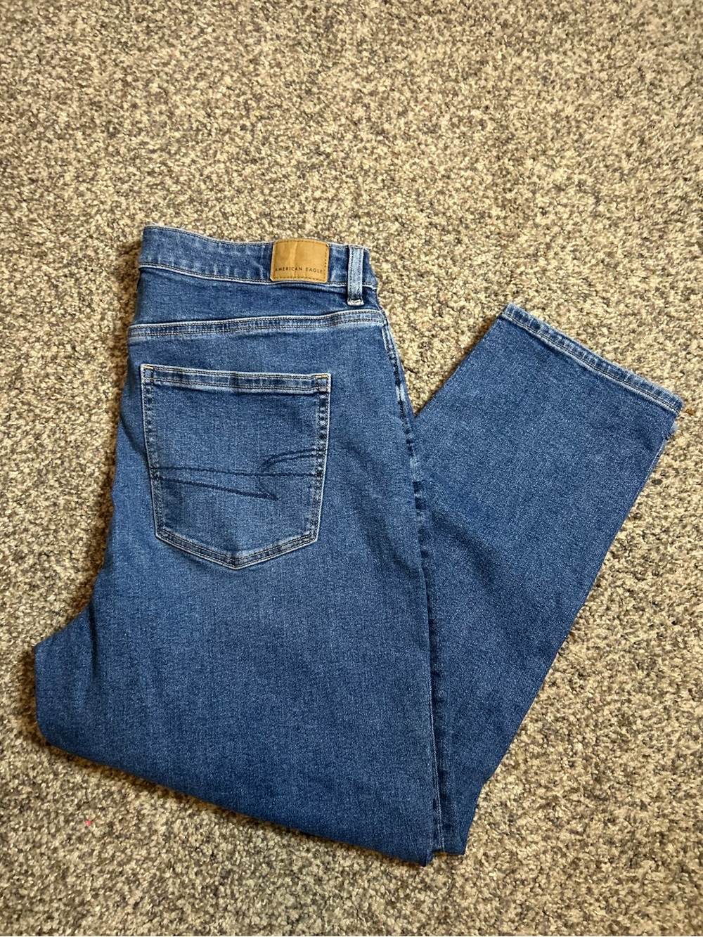 American Eagle Outfitters Women's Blue Straight Leg Mom Jeans